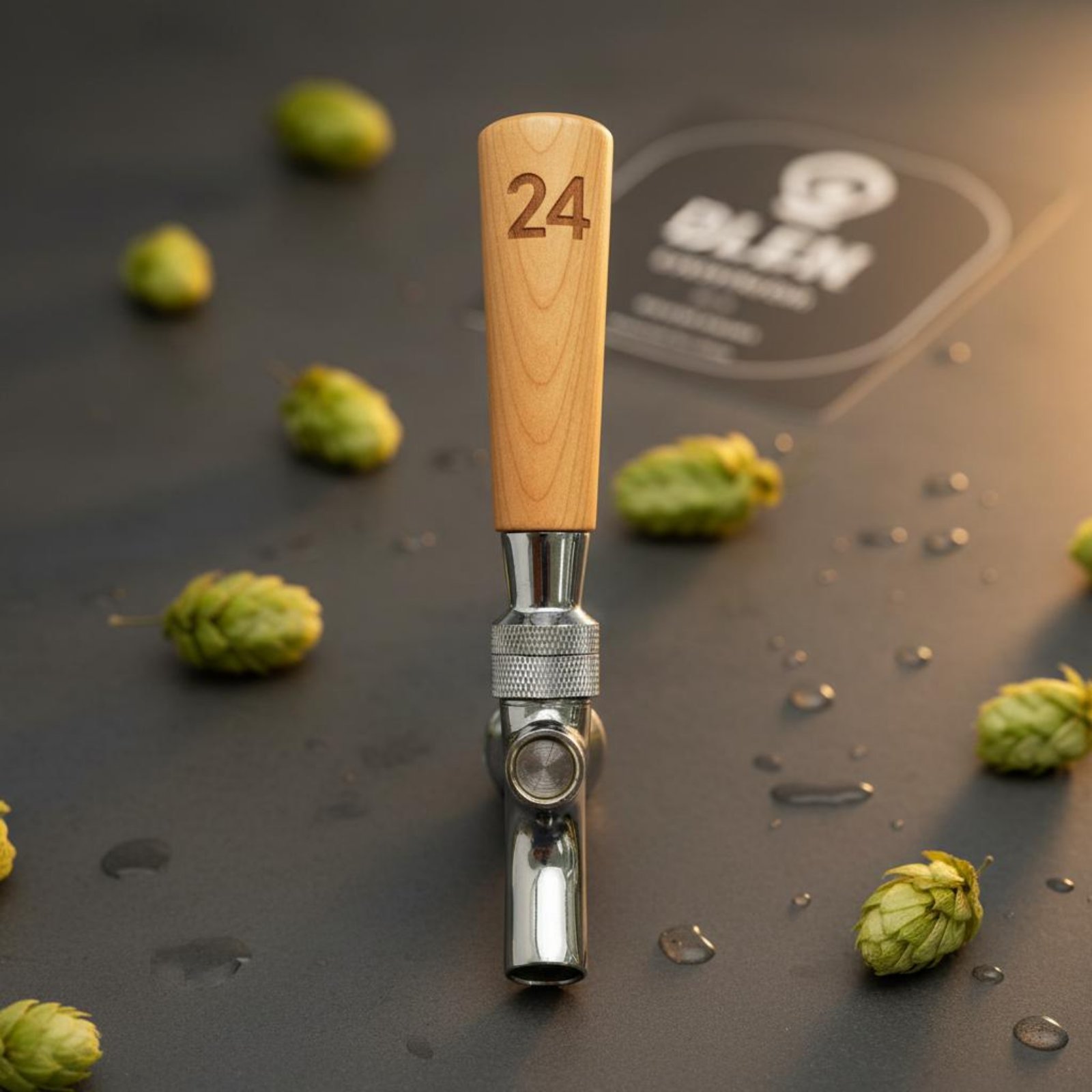 Wine To Beer - مقبض خشبي قصير لصنبور البيرة، مصنوع