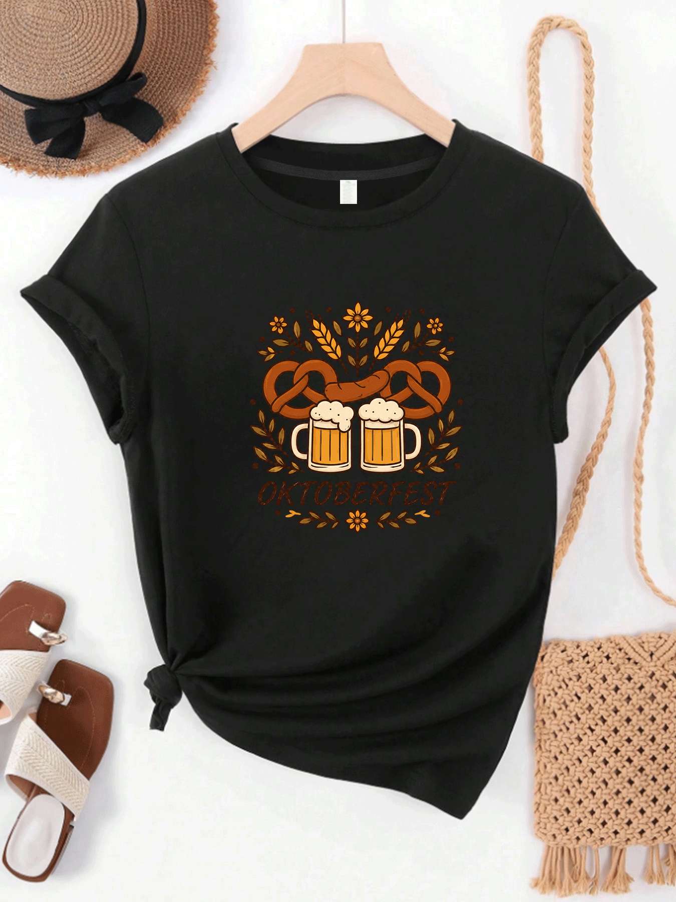 【MYJ062633】تي شيرت نسائي لمهرج - مراجعة Wine Beer Festival وسعره