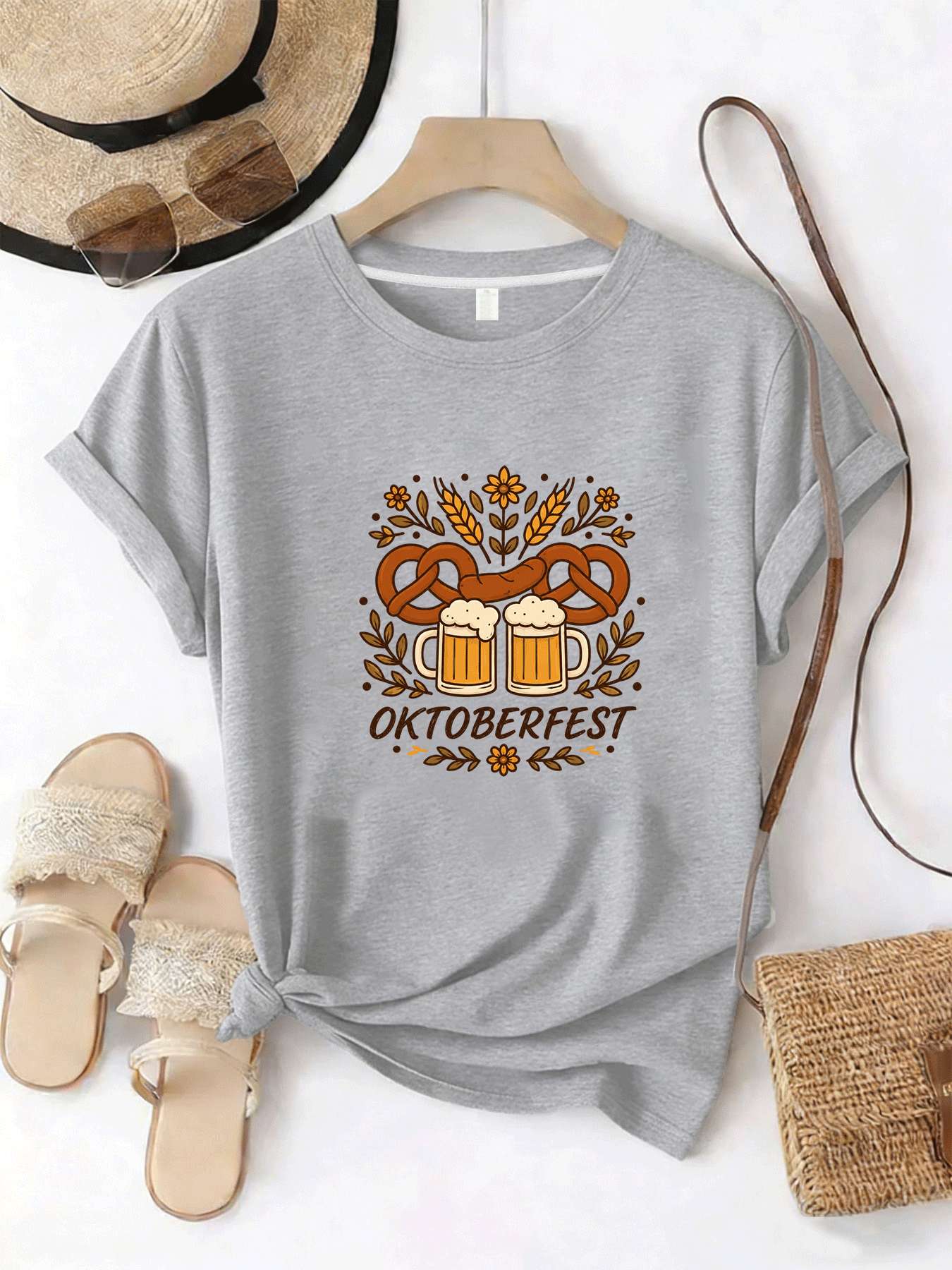 【MYJ062633】تي شيرت نسائي لمهرج - مراجعة Wine Beer Festival وسعره